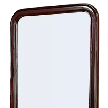 Miroir en bois Royal Hampton de 37 pouces avec bords incurvés, marron
