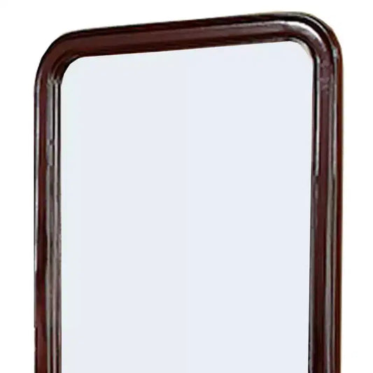Miroir en bois Royal Hampton de 37 pouces avec bords incurvés, marron