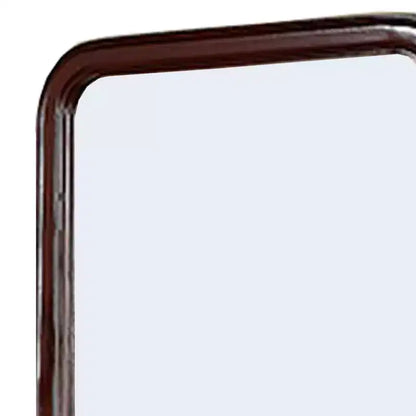 Miroir en bois Royal Hampton de 37 pouces avec bords incurvés, marron