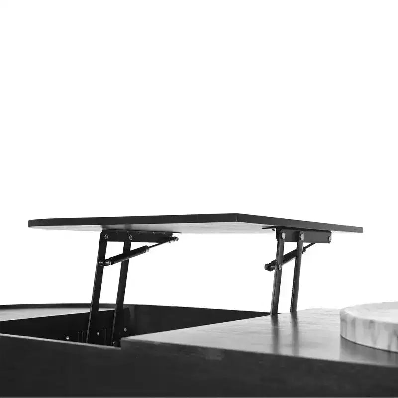 Table Basse Relevable avec Plateau, Table Centrale Ovale avec Rangement, Table de Canapé Moderne en Bois avec Tiroirs pour Salon, 120 cm