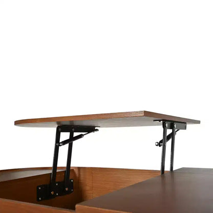 Table Basse Relevable avec Plateau, Table Centrale Ovale avec Rangement, Table de Canapé Moderne en Bois avec Tiroirs pour Salon, 120 cm