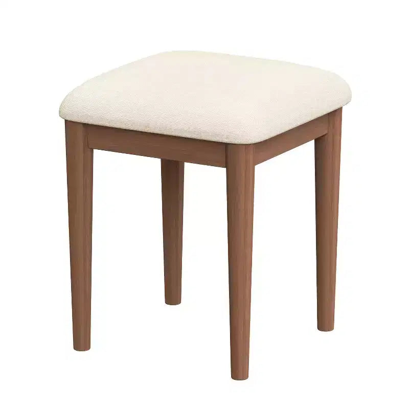Coiffeuse Maquillage Table de Maquillage Bohème avec Tabouret Rembourré, Miroir Éclairé 3 Couleurs et Plateau Rabattable, Noyer - ModernLuxe