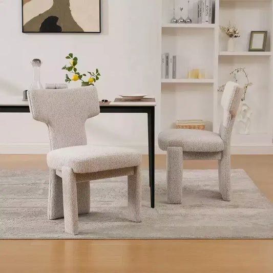 Set of 2 Modern Upholstered Dining Chairs with Wood Legs, Stylish Armless Accent Chairs for Dining Room, Kitchen, or Living Areas-Panipeachy