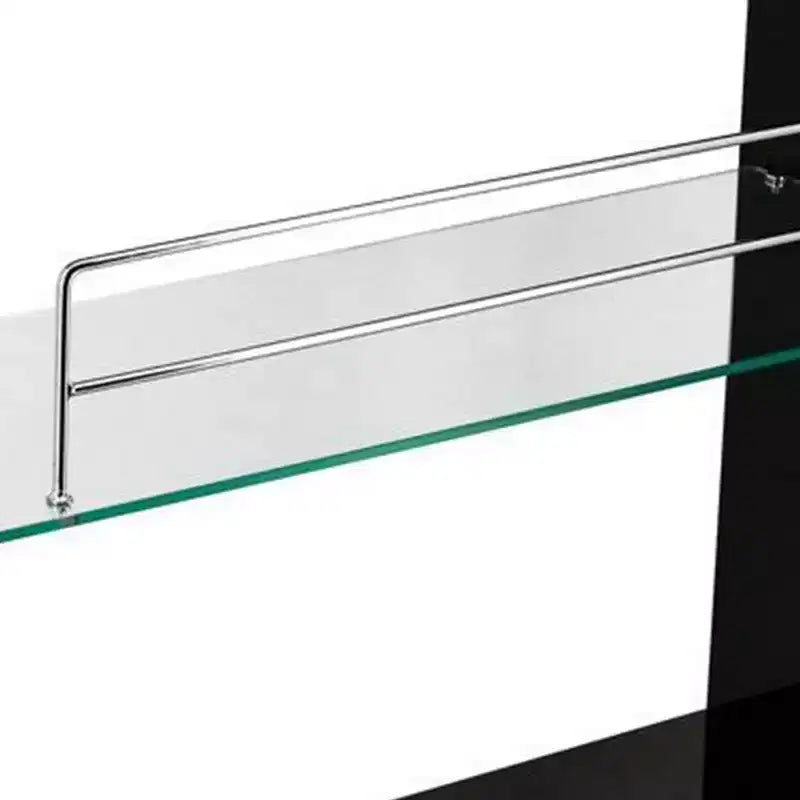 Table de bar moderne Royal Hampton de 42 pouces, 3 étagères, verre trempé, noir, chrome