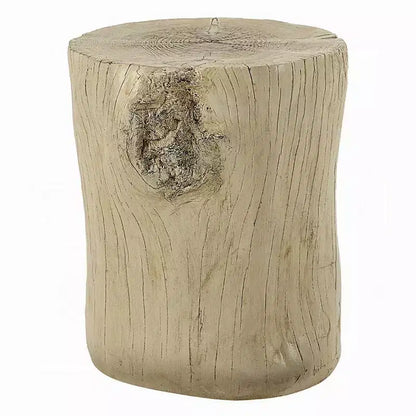 Table d'appoint Royal Hampton, ciment marron clair naturel, forme de bûche, 35,5 cm