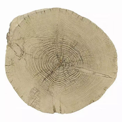 Table d'appoint Royal Hampton, ciment marron clair naturel, forme de bûche, 35,5 cm