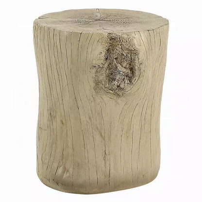 Table d'appoint Royal Hampton, ciment marron clair naturel, forme de bûche, 35,5 cm