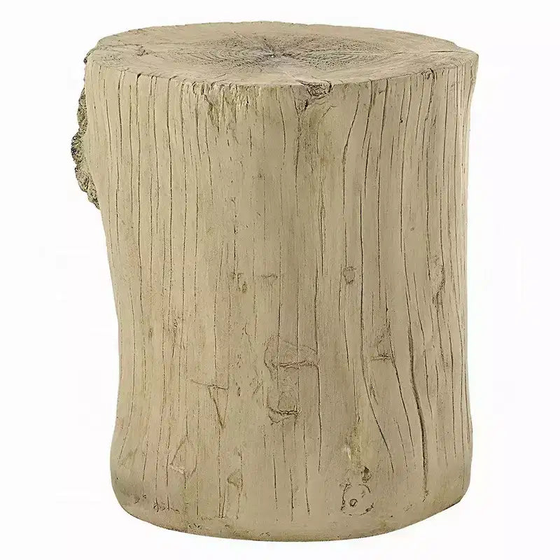 Table d'appoint Royal Hampton, ciment marron clair naturel, forme de bûche, 35,5 cm