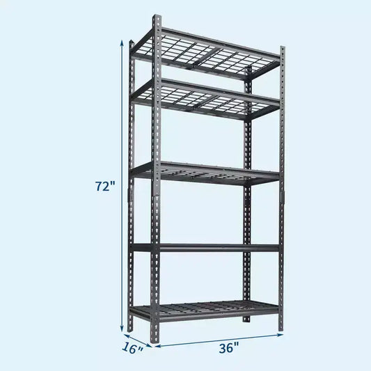 Étagère métallique robuste réglable à 5 niveaux pour garage, entrepôt, cellier et sous-sol