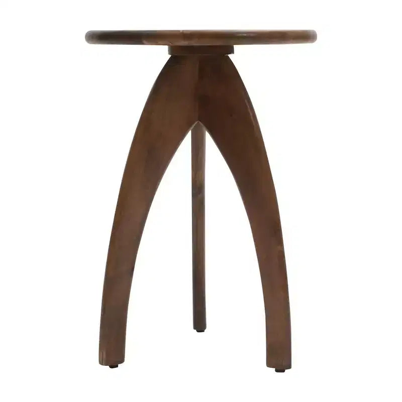Jofran, Table d'appoint ronde incurvée "Space Age" du milieu du siècle en bois massif