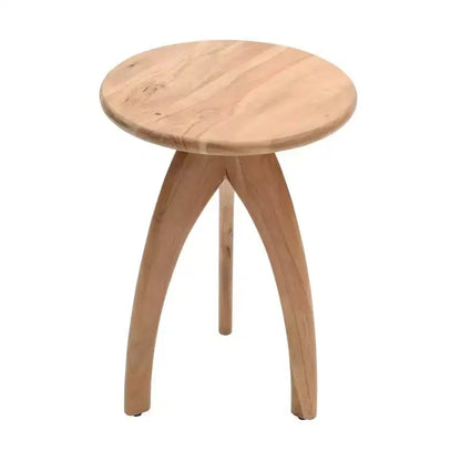 Jofran, Table d'appoint ronde incurvée "Space Age" du milieu du siècle en bois massif