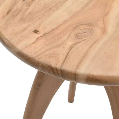Jofran, Table d'appoint ronde incurvée "Space Age" du milieu du siècle en bois massif