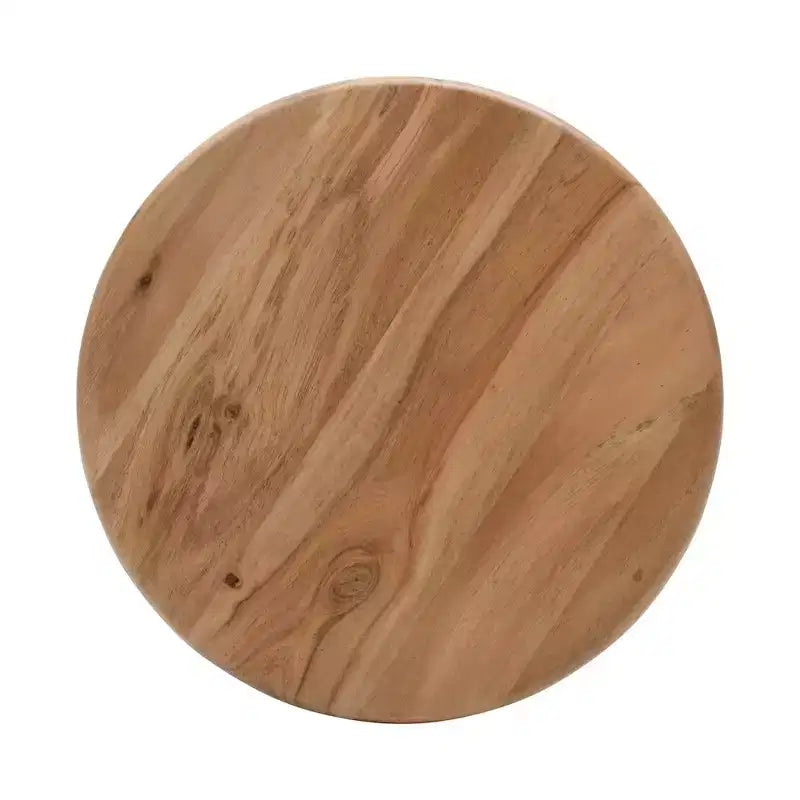 Jofran, Table d'appoint ronde incurvée "Space Age" du milieu du siècle en bois massif