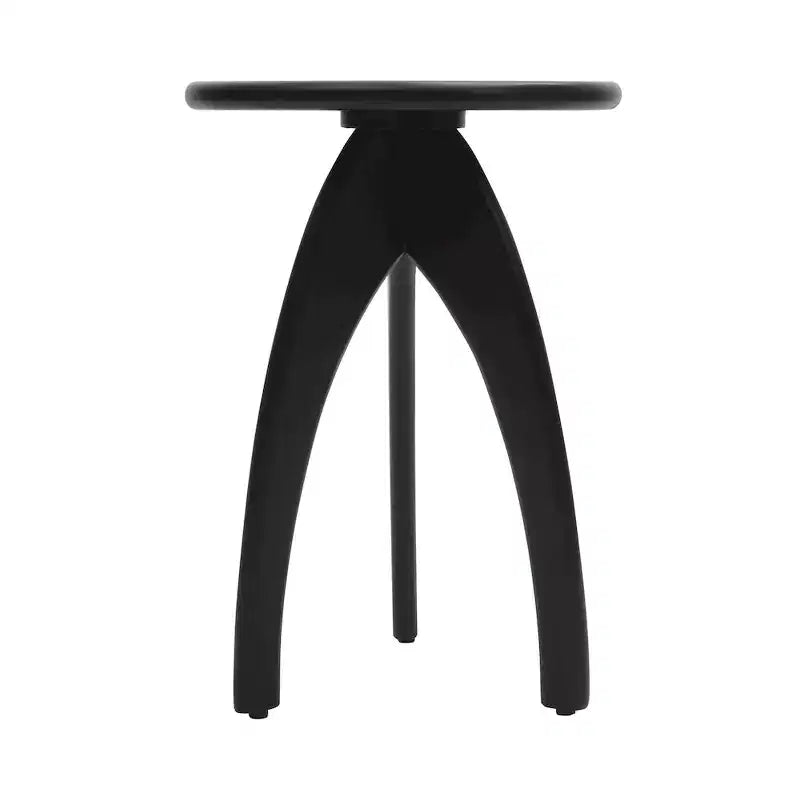 Jofran, Table d'appoint ronde incurvée "Space Age" du milieu du siècle en bois massif