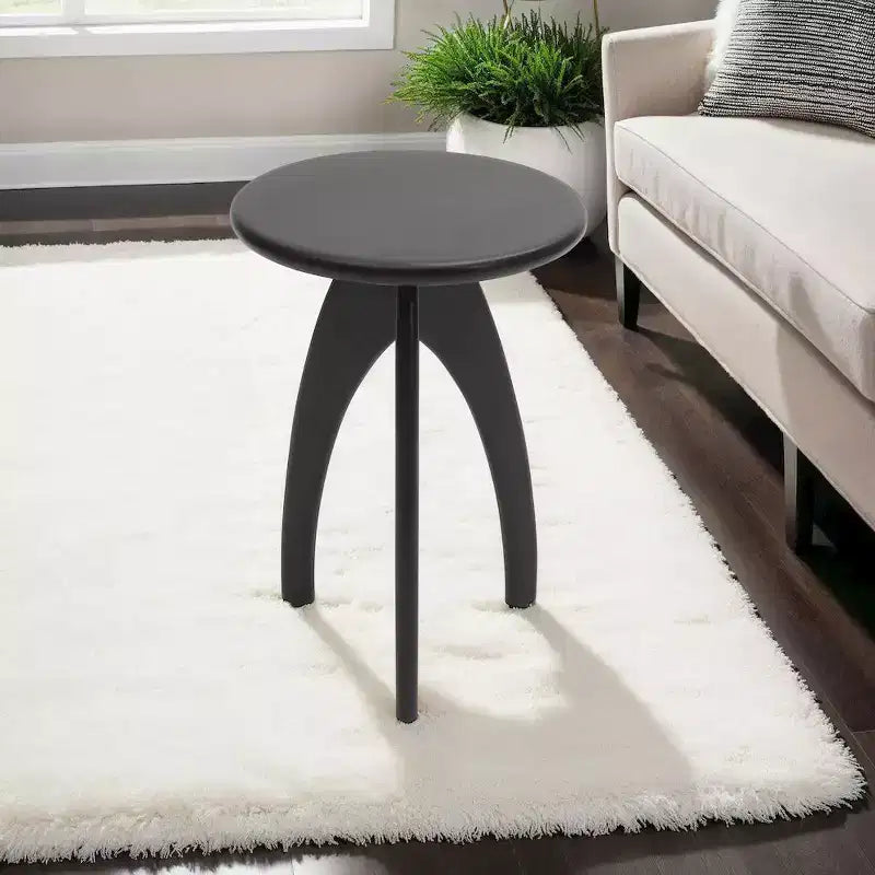 Jofran, Table d'appoint ronde incurvée "Space Age" du milieu du siècle en bois massif