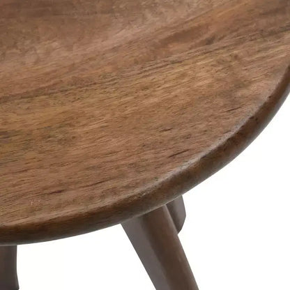Jofran, Table d'appoint ronde incurvée "Space Age" du milieu du siècle en bois massif