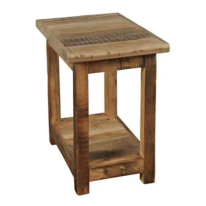 Jofran, table d'appoint rustique en bois massif recyclé avec étagère de rangement