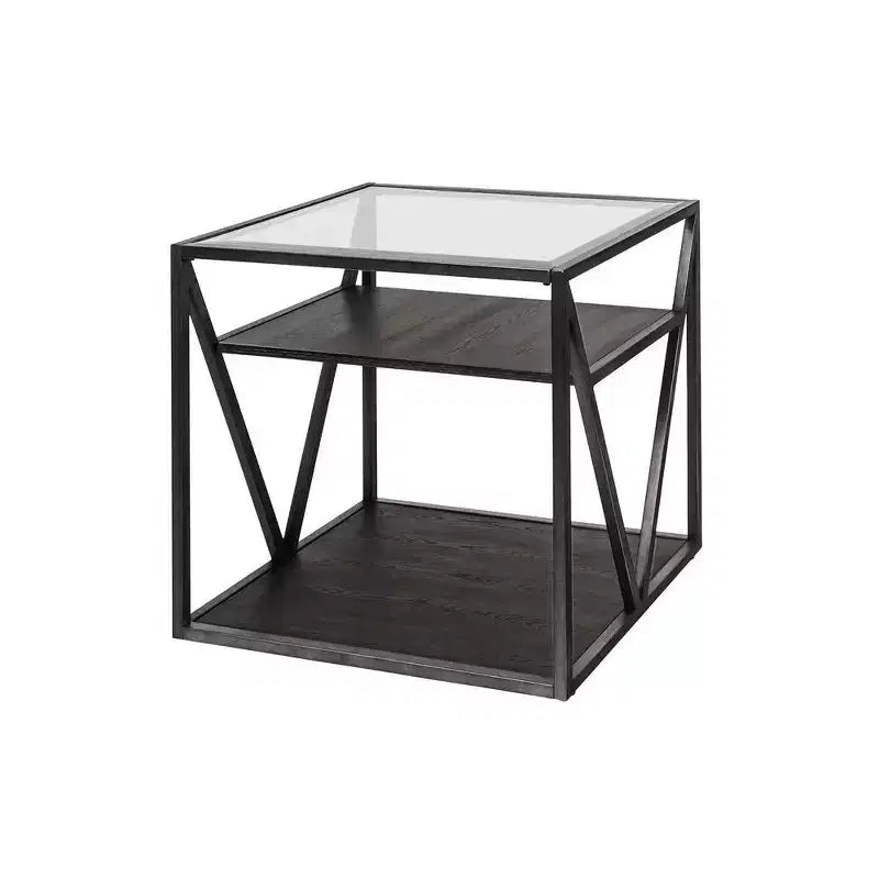 Liberty Furniture,Arista End Table in Cobblestone Brown w/ Gray Dusty Wax Hang-up