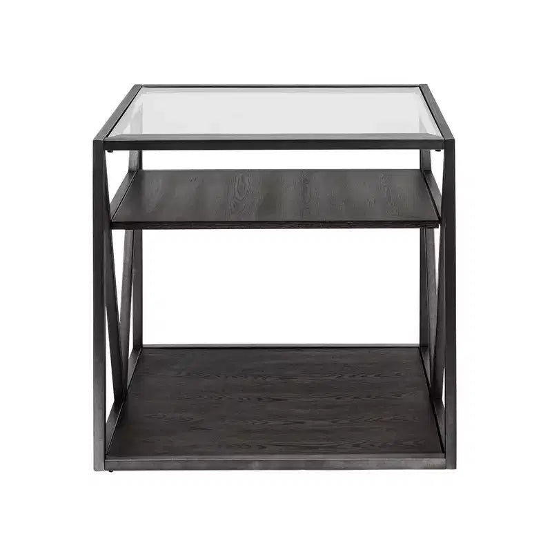 Table d'appoint Arista Liberty Furniture en marron galet avec finition vieillie gris délavé