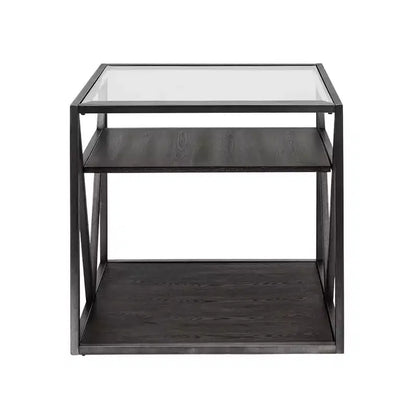 Table d'appoint Arista Liberty Furniture en marron galet avec finition vieillie gris délavé