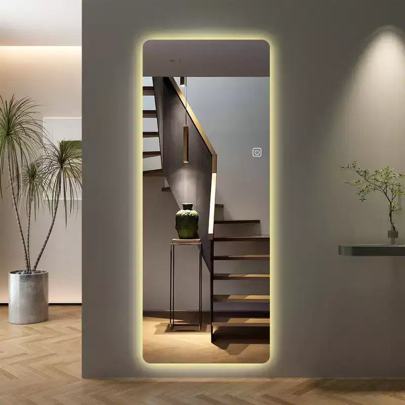 65 x 21 inch Wall-Mounted Full Length Mirror LED Mirror with Dimming 3 Color Lighting Suitable for Bedrooms Dressing Room