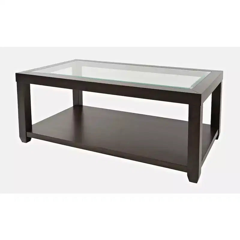 Table basse contemporaine rectangulaire Jofran Urban Icon avec plateau en verre