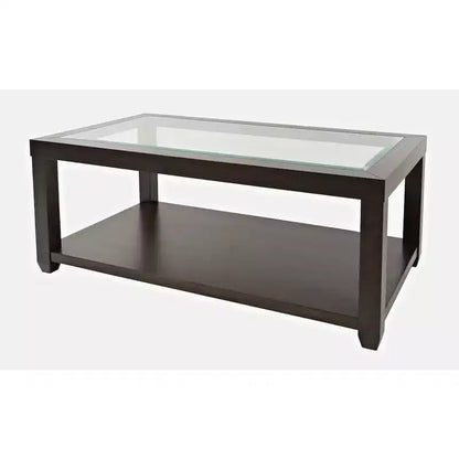 Table basse contemporaine rectangulaire Jofran Urban Icon avec plateau en verre