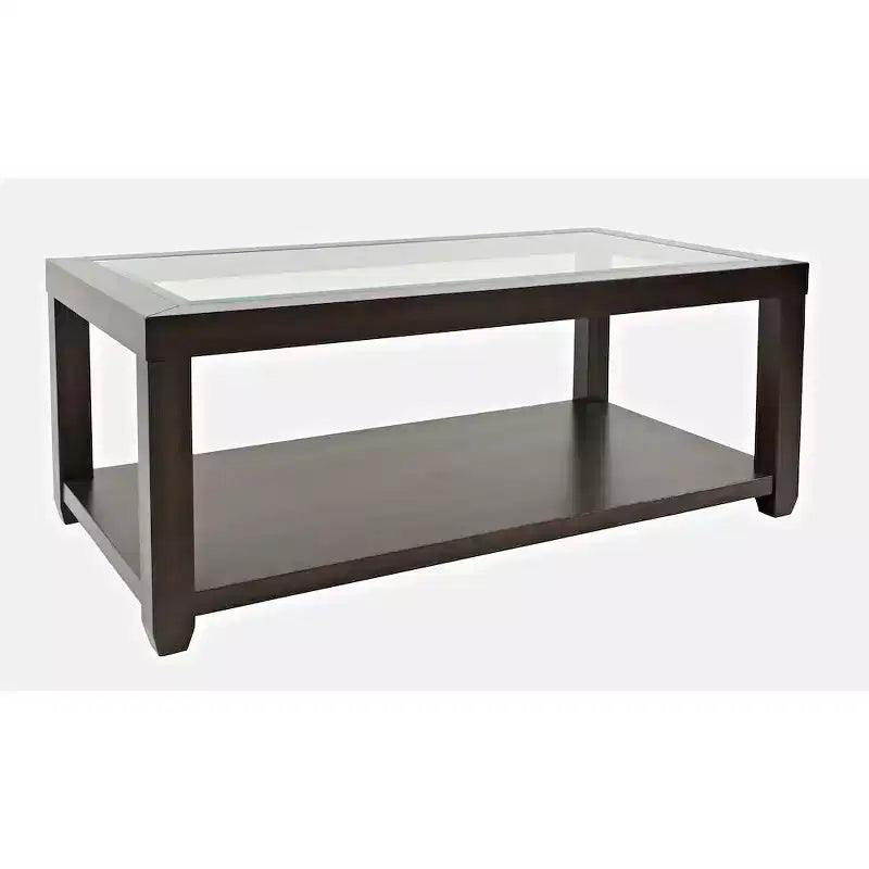 Table basse contemporaine rectangulaire Jofran Urban Icon avec plateau en verre
