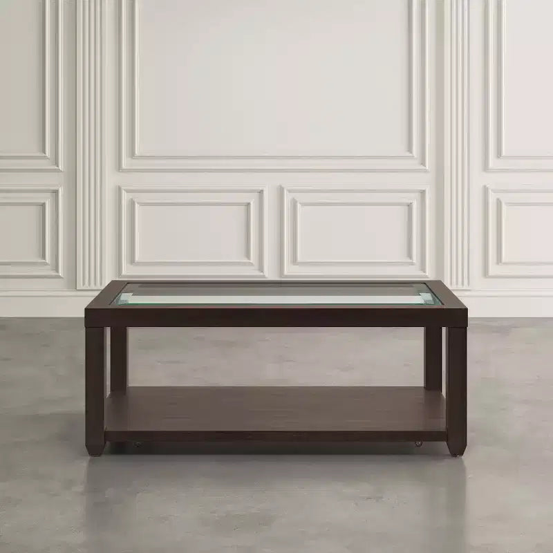 Table basse contemporaine rectangulaire Jofran Urban Icon avec plateau en verre