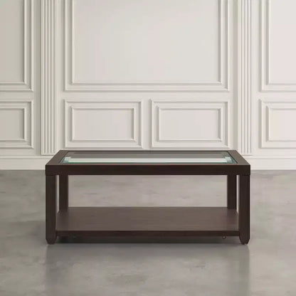 Table basse contemporaine rectangulaire Jofran Urban Icon avec plateau en verre