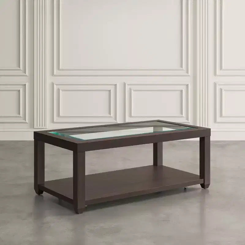 Table basse contemporaine rectangulaire Jofran Urban Icon avec plateau en verre