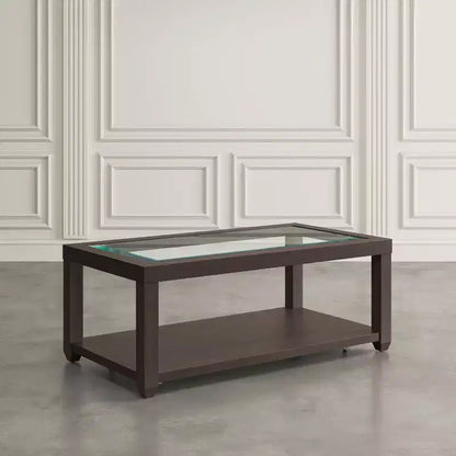 Table basse contemporaine rectangulaire Jofran Urban Icon avec plateau en verre