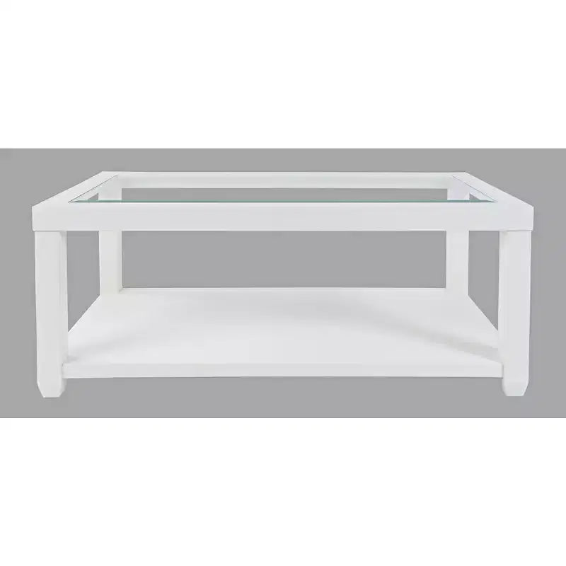 Table basse contemporaine rectangulaire Jofran Urban Icon avec plateau en verre