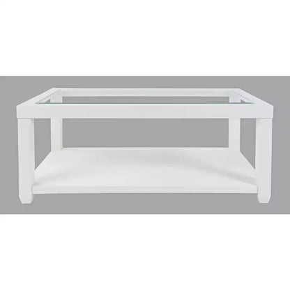 Table basse contemporaine rectangulaire Jofran Urban Icon avec plateau en verre