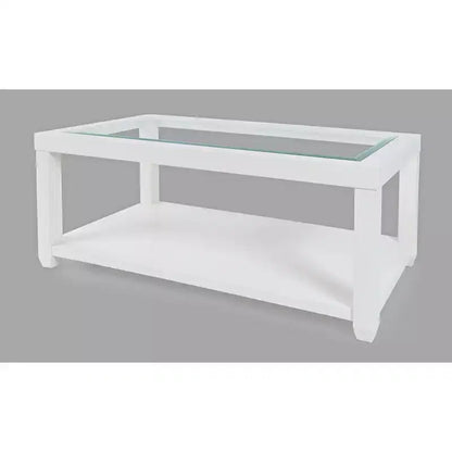 Table basse contemporaine rectangulaire Jofran Urban Icon avec plateau en verre