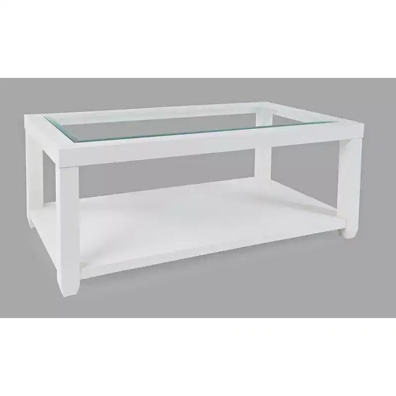 Table basse contemporaine rectangulaire Jofran Urban Icon avec plateau en verre