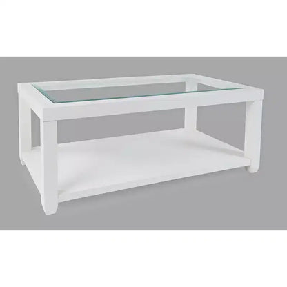 Table basse contemporaine rectangulaire Jofran Urban Icon avec plateau en verre