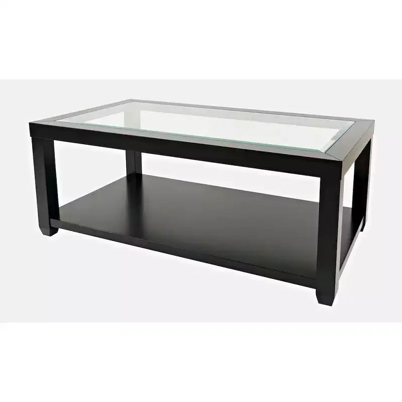 Table basse contemporaine rectangulaire Jofran Urban Icon avec plateau en verre