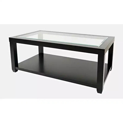 Table basse contemporaine rectangulaire Jofran Urban Icon avec plateau en verre