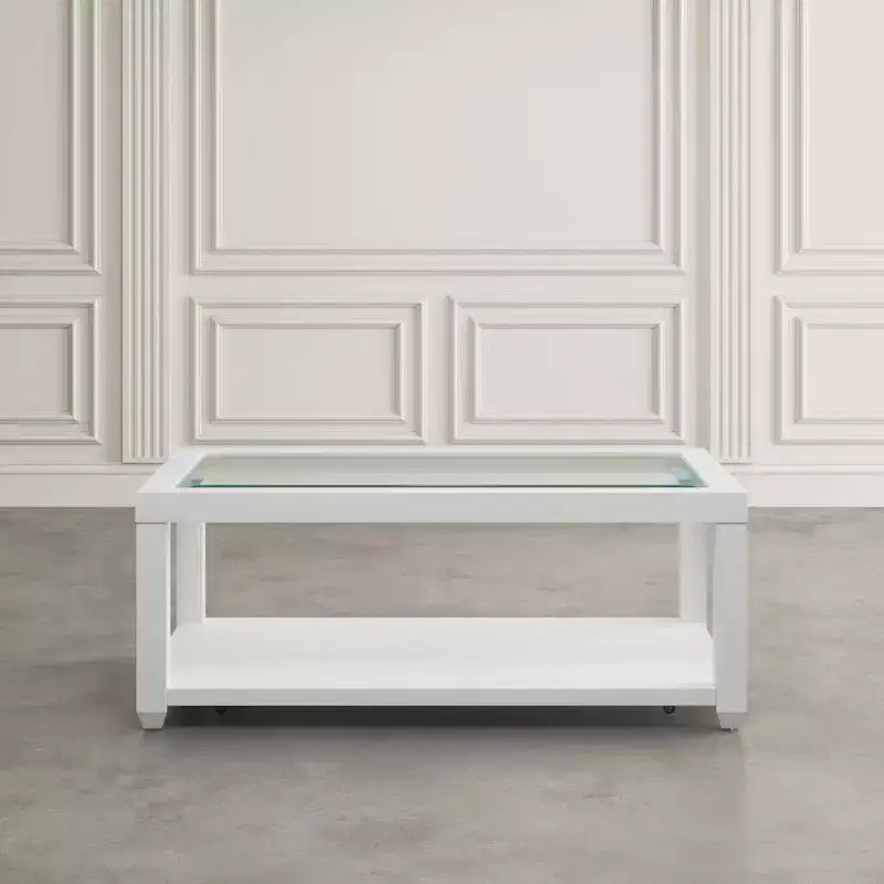 Table basse contemporaine rectangulaire Jofran Urban Icon avec plateau en verre