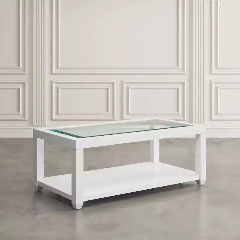 Table basse contemporaine rectangulaire Jofran Urban Icon avec plateau en verre