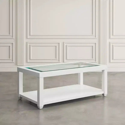 Table basse contemporaine rectangulaire Jofran Urban Icon avec plateau en verre
