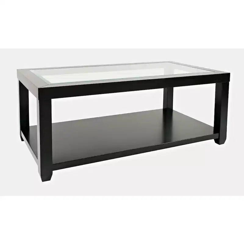 Table basse contemporaine rectangulaire Jofran Urban Icon avec plateau en verre