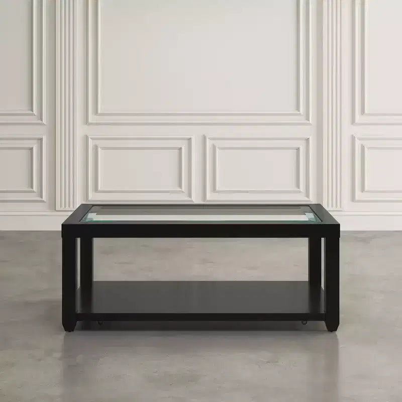 Table basse contemporaine rectangulaire Jofran Urban Icon avec plateau en verre