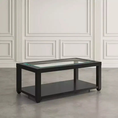Table basse contemporaine rectangulaire Jofran Urban Icon avec plateau en verre