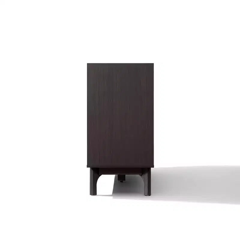 LuxenHome Modi Bahut avec 3 portes, côtés surélevés, plateau imitation marbre, bois manufacturé