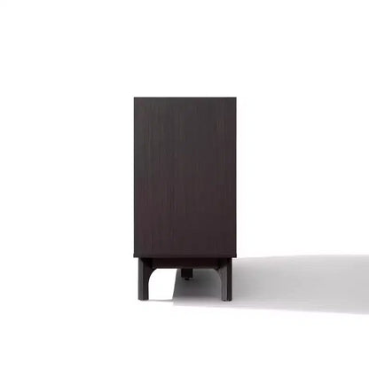 LuxenHome Modi Bahut avec 3 portes, côtés surélevés, plateau imitation marbre, bois manufacturé