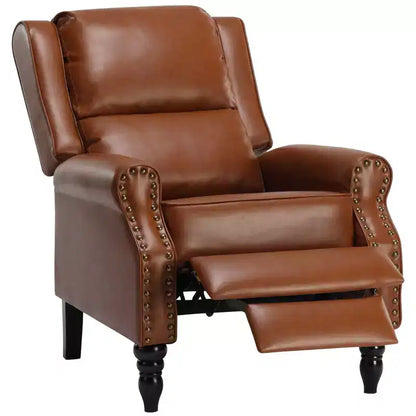 Fauteuil inclinable à dossier poussé MAYEERTY en similicuir marron whisky, design ergonomique pour salon, chambre et VR