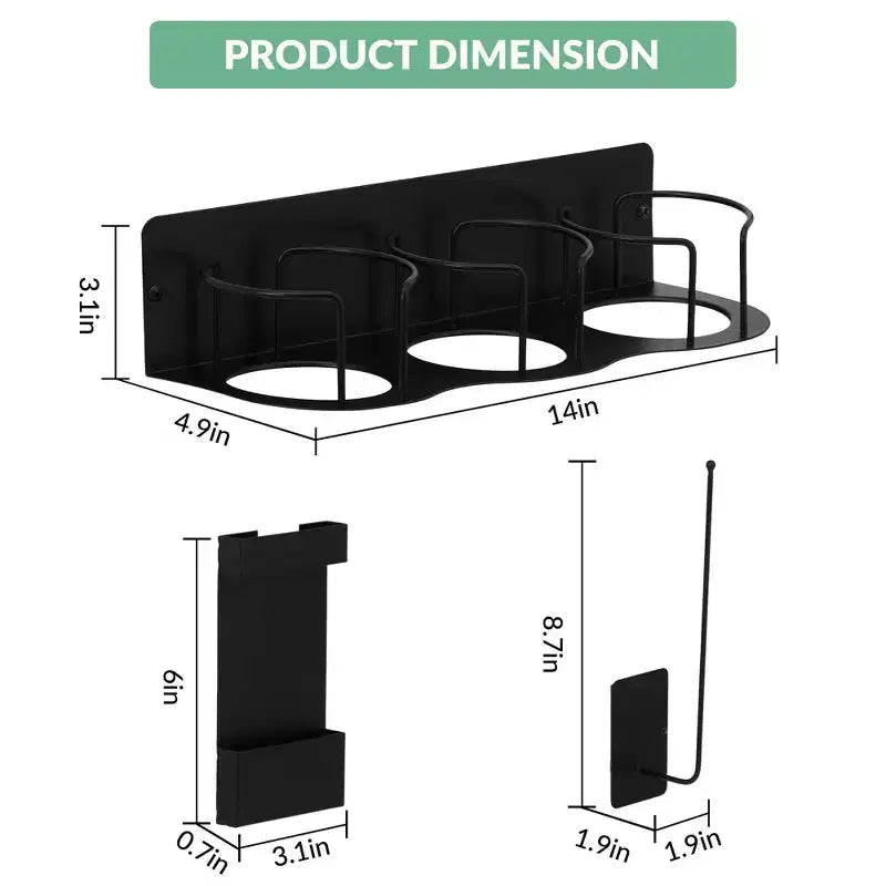 Lot de 4 petits porte-bouteilles d'eau magnétiques pour réfrigérateur, organisateur de tasses de 30 et 40 oz avec rangement pour couvercle/paille (utilisation cuisine/bureau)