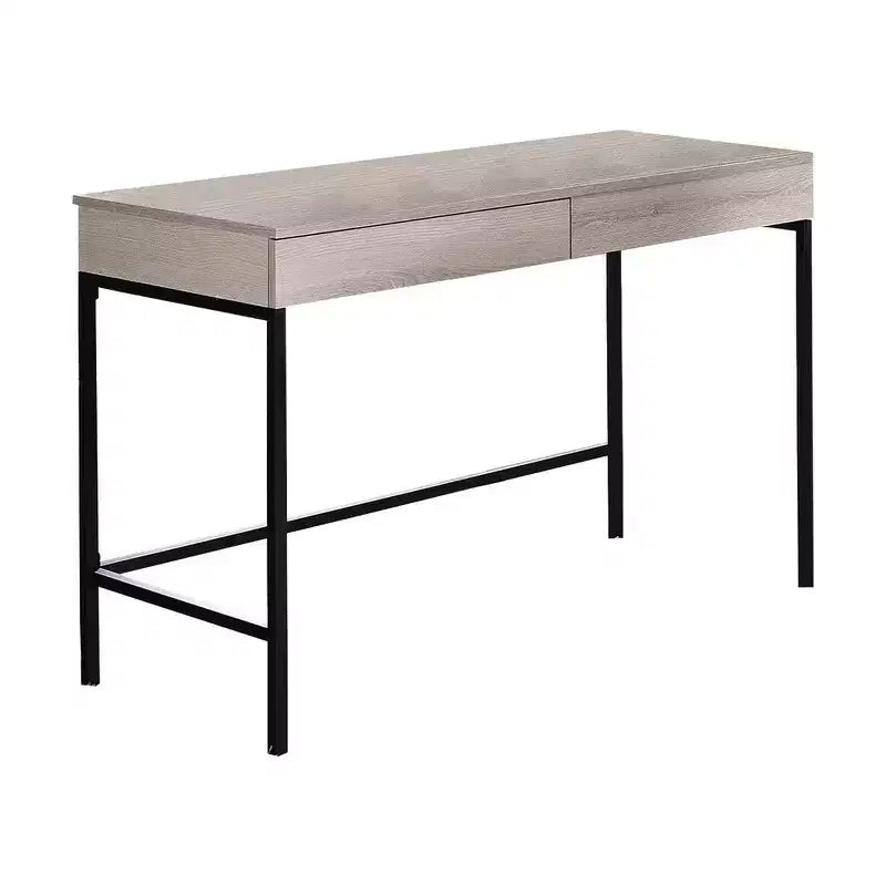 Bureau en bois Royal Hampton avec 2 tiroirs et cadre en métal, blanc délavé et noir